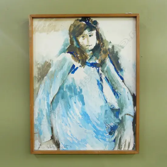 MARY VALIANT, 'BARBARA HANCOCK' OIL ON BOARD, SIGNED '76, 670 X 880mm