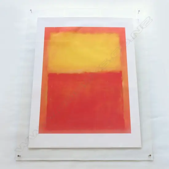 ROTHKO ORANGE & YELLOW PRINT IN DOUBLE PERSPEX FRAME 920x720mm 