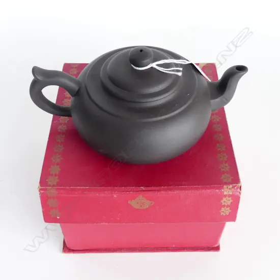 YIXING WARE TEAPOT, 120mm dia, BOXED