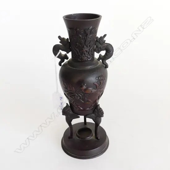 ANTIQUE ORIENTAL BRONZE VASE H.225mm