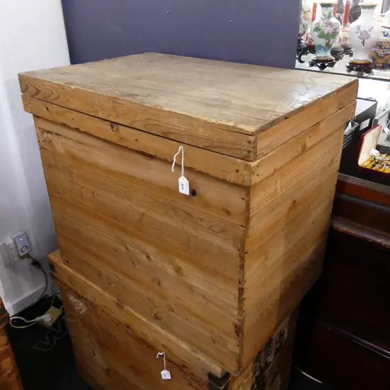 old Japanese CEDAR TEA BOX TIN LINED H600 W720 D500MM