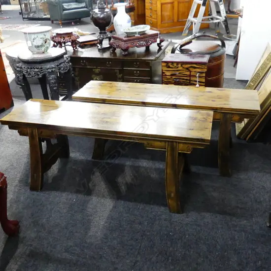 PR LONG WOODEN STOOLS, L. 1110 X H. 430mm