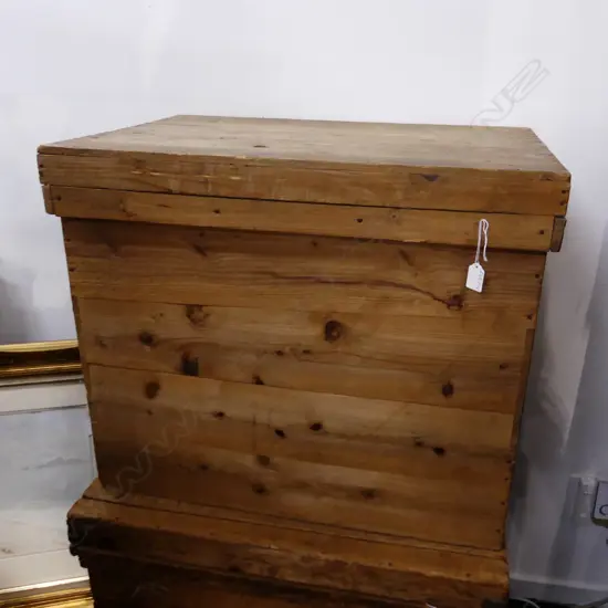 old Japanese CEDAR TEA BOX TIN LINED H600 W720 D500mm