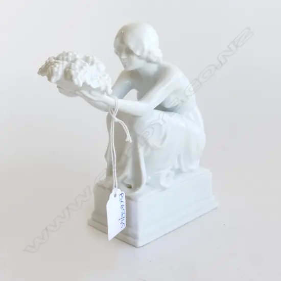 ROSENTHAL WHITE PORCELAIN FIGURE; 'GRAPE BEARER' H.160mm
