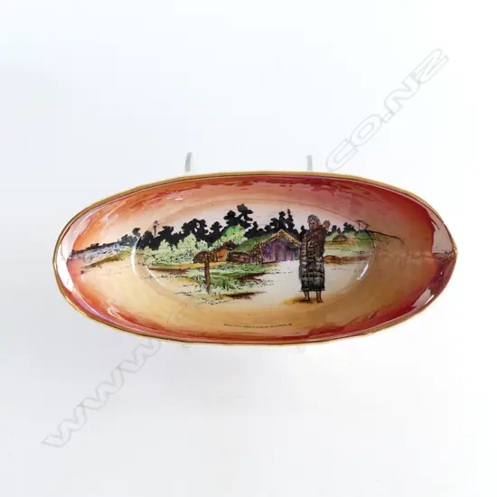 GRIMWADES 'MAORI WARE' OVAL DISH; MOTHER & CHILD 210x95mm