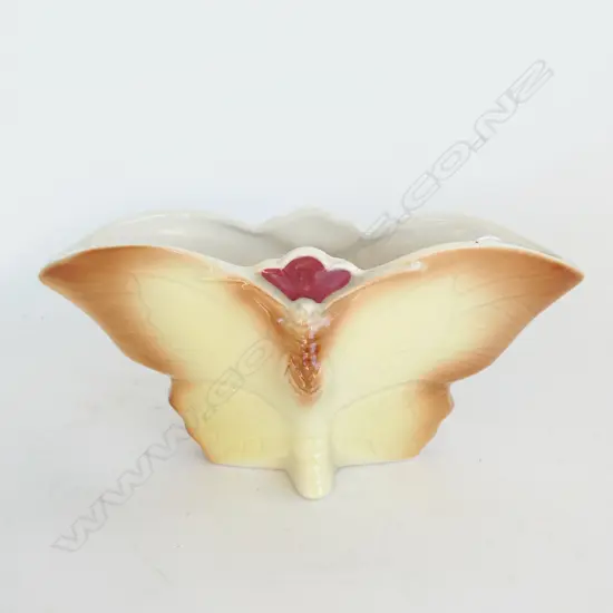TITIANWARE 'BUTTERFLY VASE', BASE MARK 8-103, YELLOW COLORWAY,  210 x 93mm