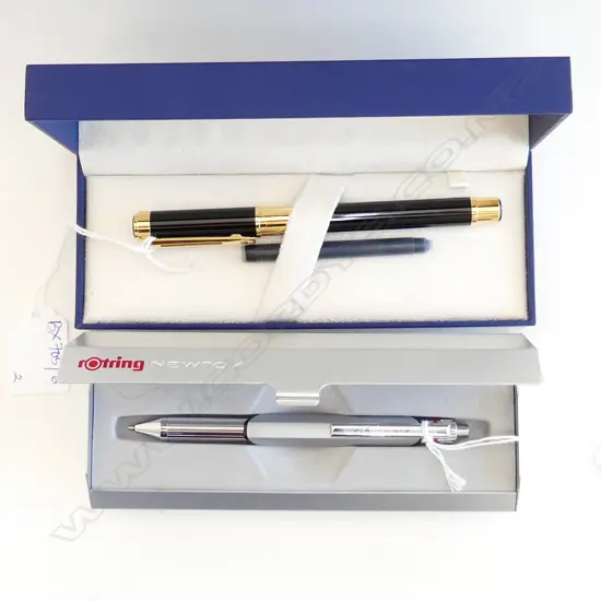 2 CASED PENS; WATERMAN & ROTRING