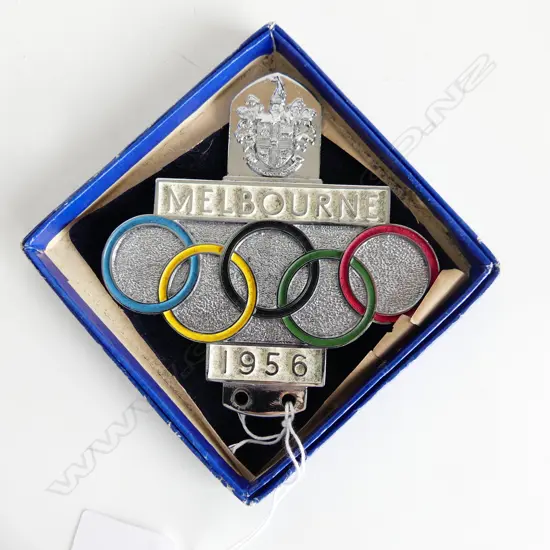 VINTAGE CAR BADGE - MELBOURNE OLYMPICS 1956 105x100mm