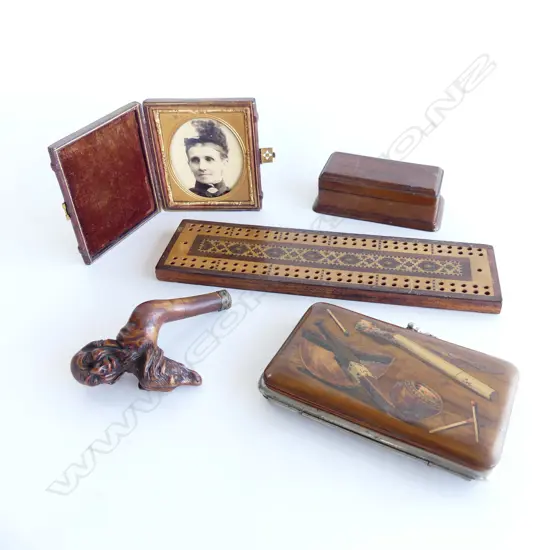 CRIBBAGE BOARD, PHOTO, STAMP BOX, WALLET, CARVING 