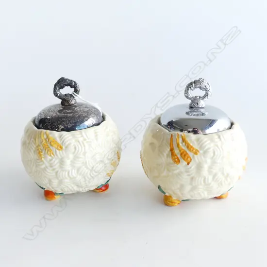 PR CLARICE CLIFF CELTIC HARVEST LIDDED CONTAINERS H.100mm