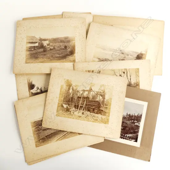 16 EARLY NZ PHOTOGRAPHS; BURTON BROS. DUNEDIN ETC FOXING