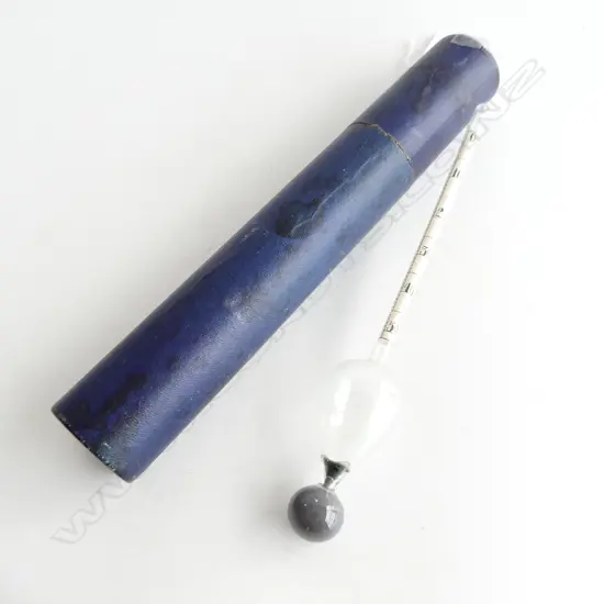 ANTIQUE GLASS BREWING THERMOMETER FOR BEER BREWING “BREWERS SACCH” ACCOSON MADE IN ENGLAND IN ORIGINAL BOX 210mm