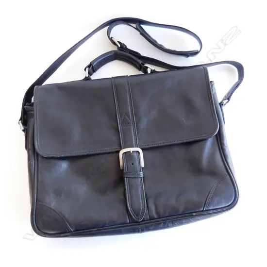 BLACK LEATHER SATCHEL