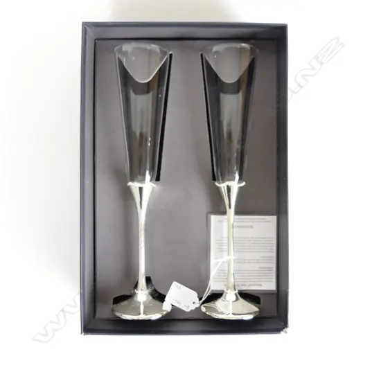 PR WATERFORD CHAMPAGNE COUPES, BOXED H.280mm