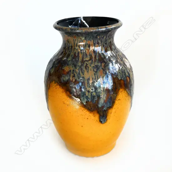 UBELACKER WEST GERMAN LAVA VASE, STICKER TO SHOULDER OF VASE, H.210mm