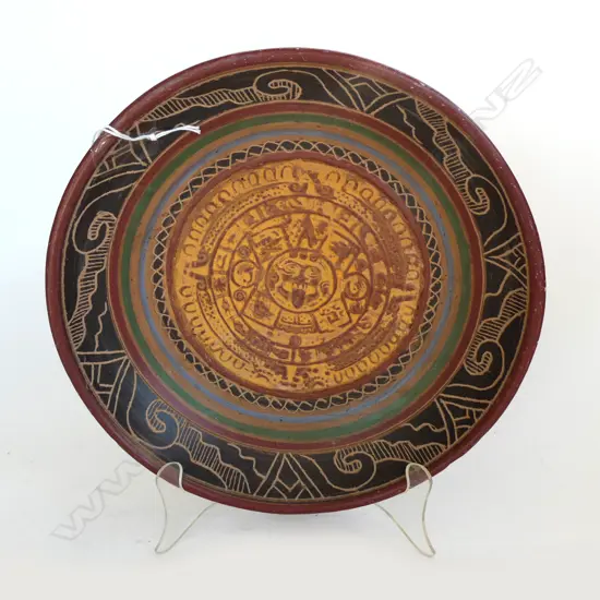 AZTEC MAYAN CALENDAR BOWL, DIA. 225mm