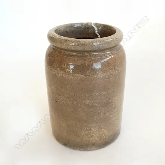 MILTON POTTERY PRESERVE JAR, IMPRESSED MILTON MARK ON SIDE, H. 140mm