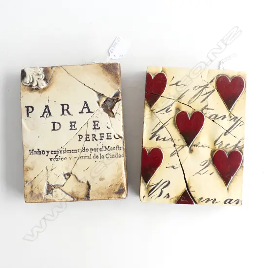 TWO SID DICKENS MEMORY BLOCKS, RED HEARTS & ONE OTHER 