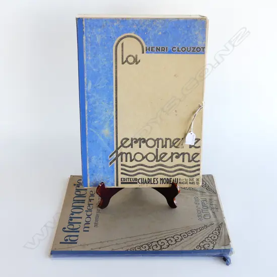 2 FRENCH DECO ARCHITECTURAL IRONWORK FOLIOS 'LA FERRONNERIE MODERNE' EDGAR BRANDT ETC 450x325mm