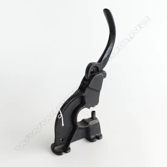 ANTIQUE CAST IRON LEATHER HOLE PUNCH FOR RIVETS, IMPRESSED MADE IN USA C. 1900 H. 300mm