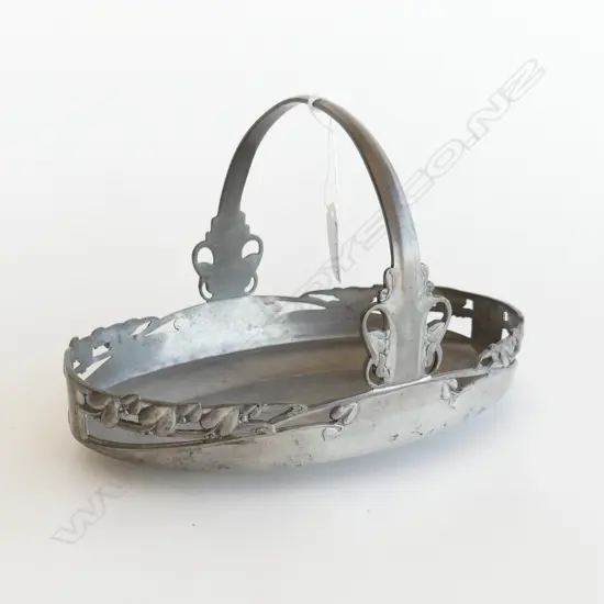 TUDRIC PEWTER OVAL BASKET #0359 230x170mm 