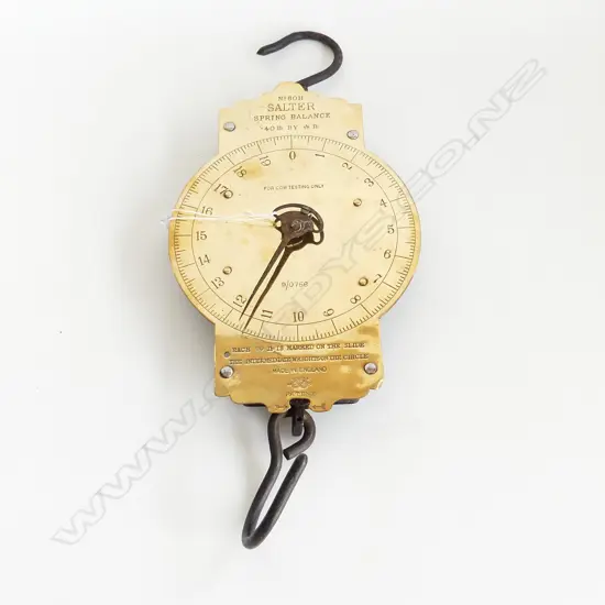 SALTER BRASS FLAT FRONT SPRING BALANCE H.450mm