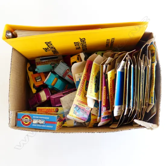 BOX OF VINTAGE MATCHBOX CARS ETC