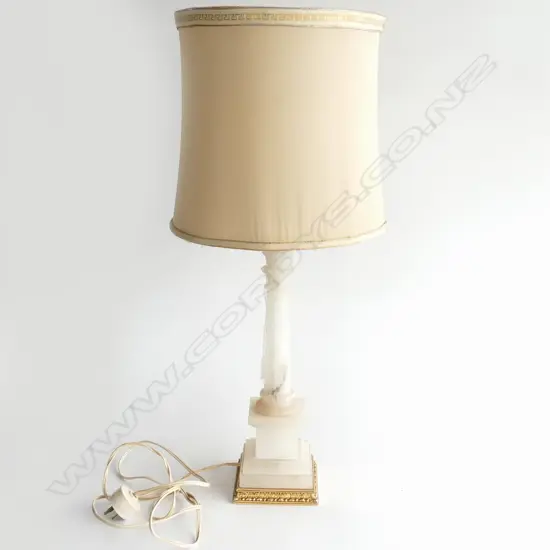 LG WHITE ALABASTER COLUMN LAMP H.720mm