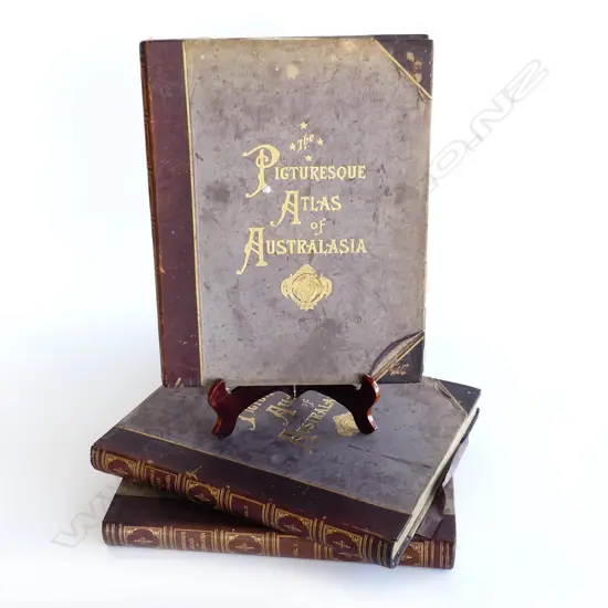 3 VOLS. PICTORIAL ATLAS OF AUSTRALIA - COVERS WORN...