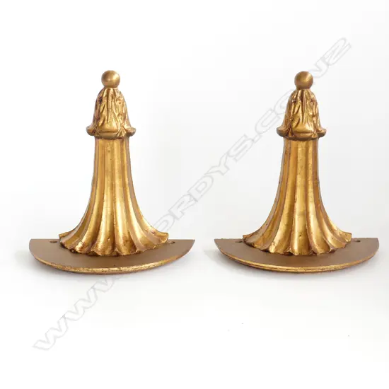 PAIR OF GILDED WALL BRACKETS H 230 MM