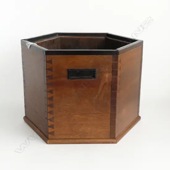 HEXAGONAL CLAY AND COPPER LINED HIBACHI BEAUTIFUL JOINERY H223MM
