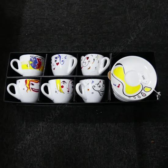 BOXED SET 6 INCASA CUPS & SAUCERS 