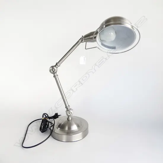 INDUSTRIAL STYLE SILVER METAL DESK LAMP 