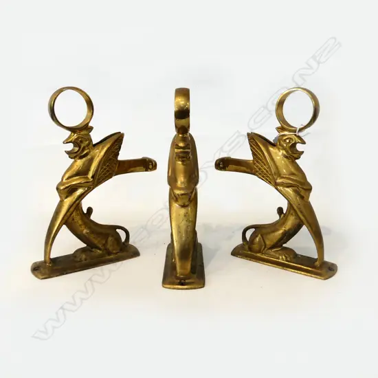 3 BRASS GARGOYLES H260MM