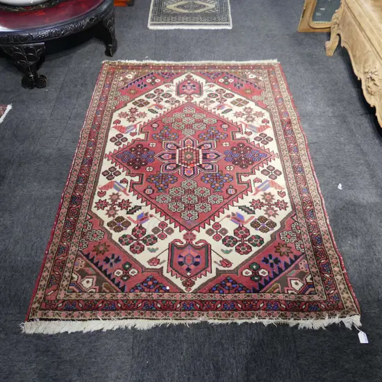 HAND KNOTTED WOOL PILE HAMADAN RUG 1600x1060mm