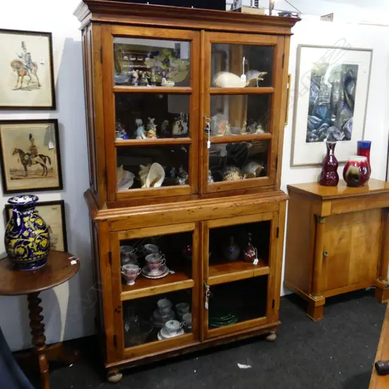 LG 2 PART GLAZED WOODEN CABINET 1110x460x1910mm