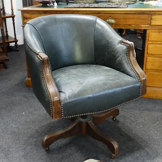 LEATHER OFFICE TUB CHAIR