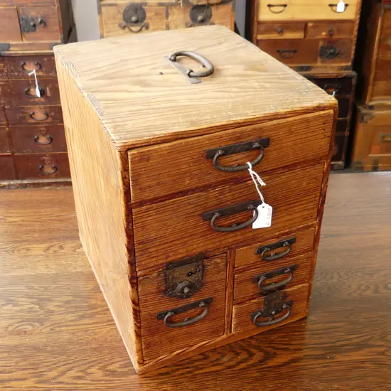 OLD JAPANESE small TANSU SHOP KEEPERS CABINET H.360mm.