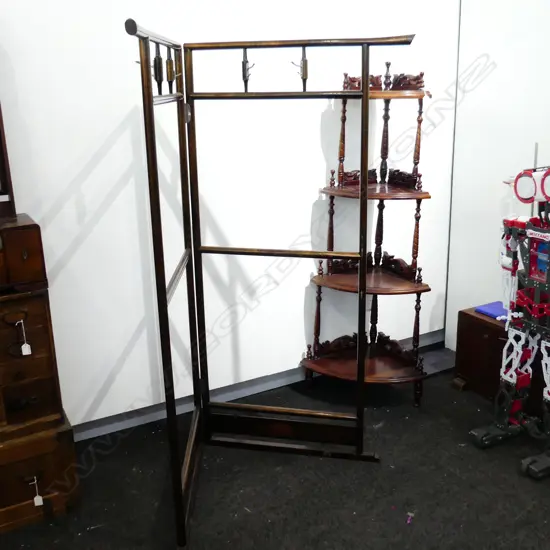 old Japanese KIMONO STAND ‘IKO’ speckled gold lacquer