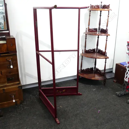 old Japanese KIMONO STAND ‘IKO’ red lacquer