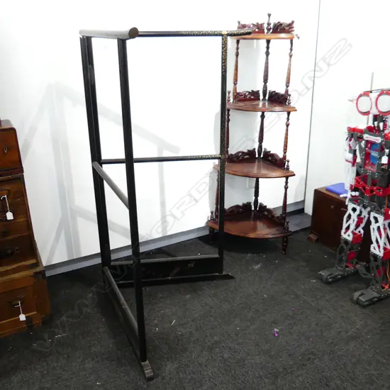 old Japanese KIMONO STAND ‘IKO’ black lacquer