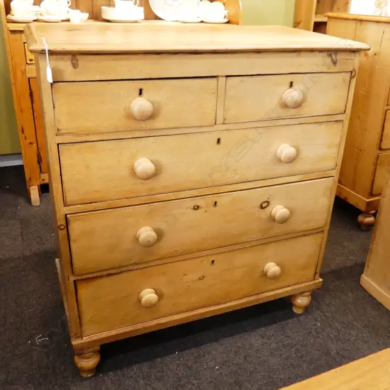 VICTORIAN PINE CHEST OF DRAWERS 970x500x1070mm