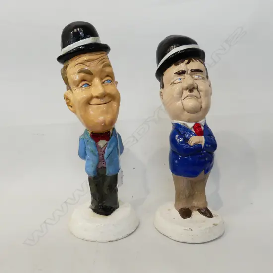 LAUREL & HARDY STATUES - CAST PLASTER H420mm