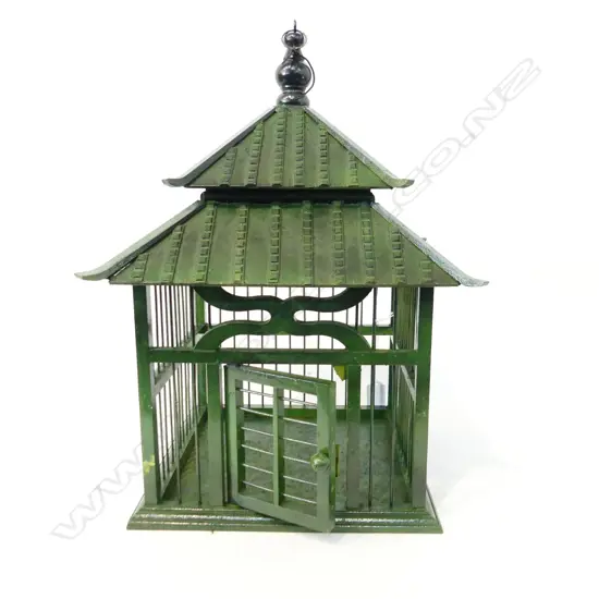 GREEN ORIENTAL BIRD CAGE H.440mm