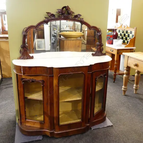 VICTORIAN MARBLE TOPPED SIDEBOARD 