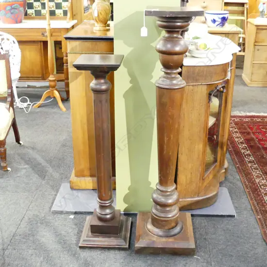 2 WOODEN PLINTHS H.1145mm