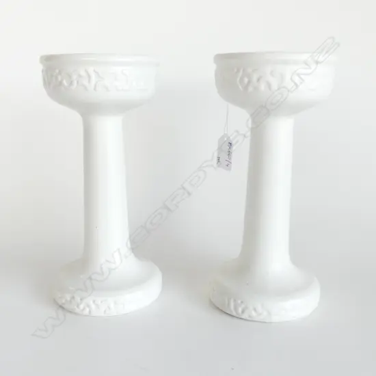 PR WHITE CERAMIC CANDLE HOLDERS H.235mm