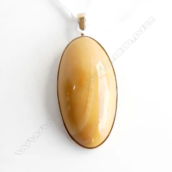 9ct ROSE GOLD AGATE? LONG PENDANT L.54mm