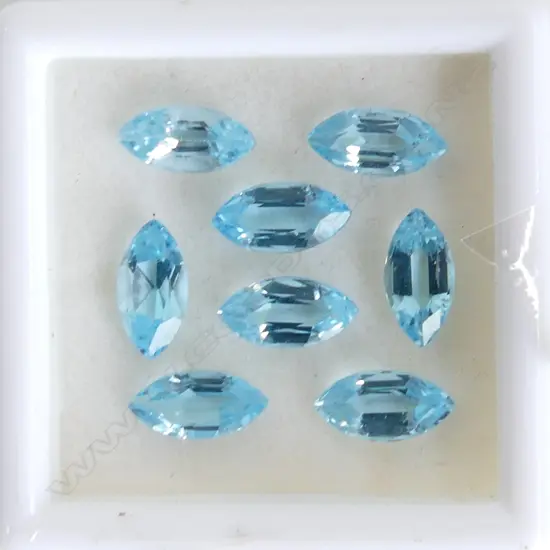 8x BLUE TOPAZ MARQUISE 10X 5  =11.72CT
