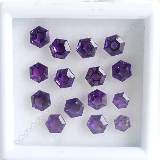 15x AMETHYST HEXAGONAL SHAPE 7.55CT